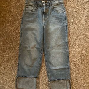 Mango Light-Mid Blue Relaxed Cuffed Jeans